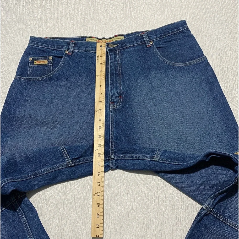 Vintage Brooklyn Xpress Jeans Men's 40x34 Blue Wide Leg‎ Carpenter Denim Y2K